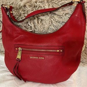 Red Michael Kors hobo purse